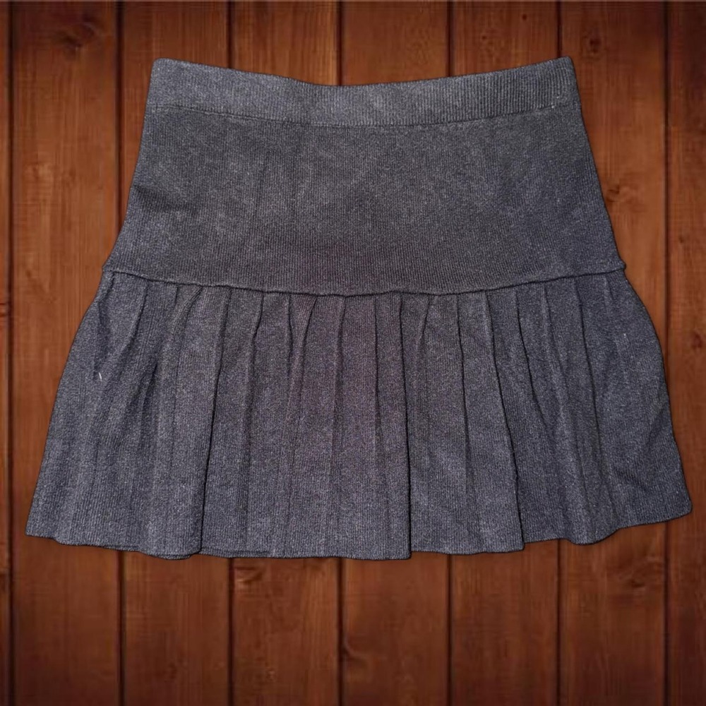 Freshman 1996 Black Pleated Sweater Mini Skirt Women's Small NWOT Stretch